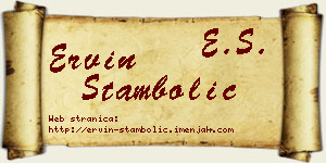 Ervin Stambolić vizit kartica